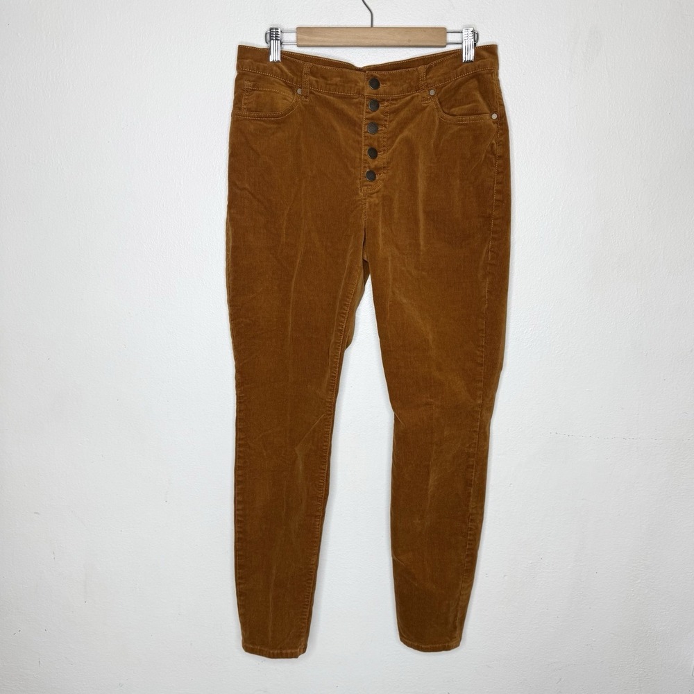 Cabi Button Fly Corduroy Rust Color Skinny Pants 3927 Women's 12
